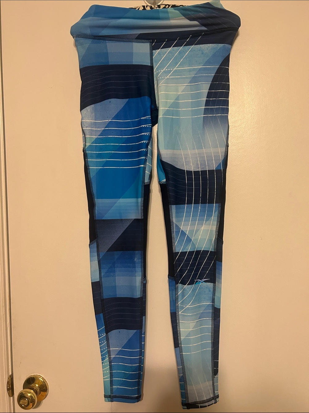 Reebok Blue Geometric Performance Leggings